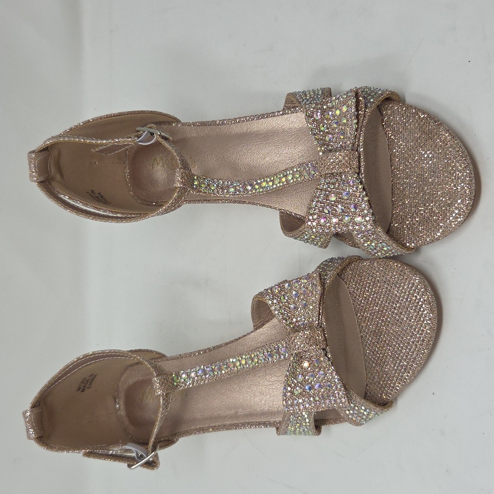 Motasha Girl's Glittering Rose Gold Heels NWOT